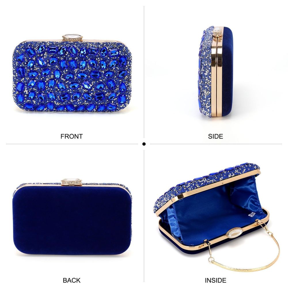 Evening Bags Clutch Purses mal, Gemstone Handbag Crystal :3 - Picture 7 of 7